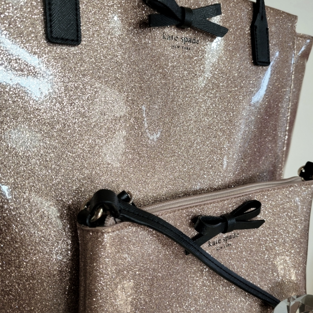 -SOLD- Kate Spade Glitter Tote + Crossbody
